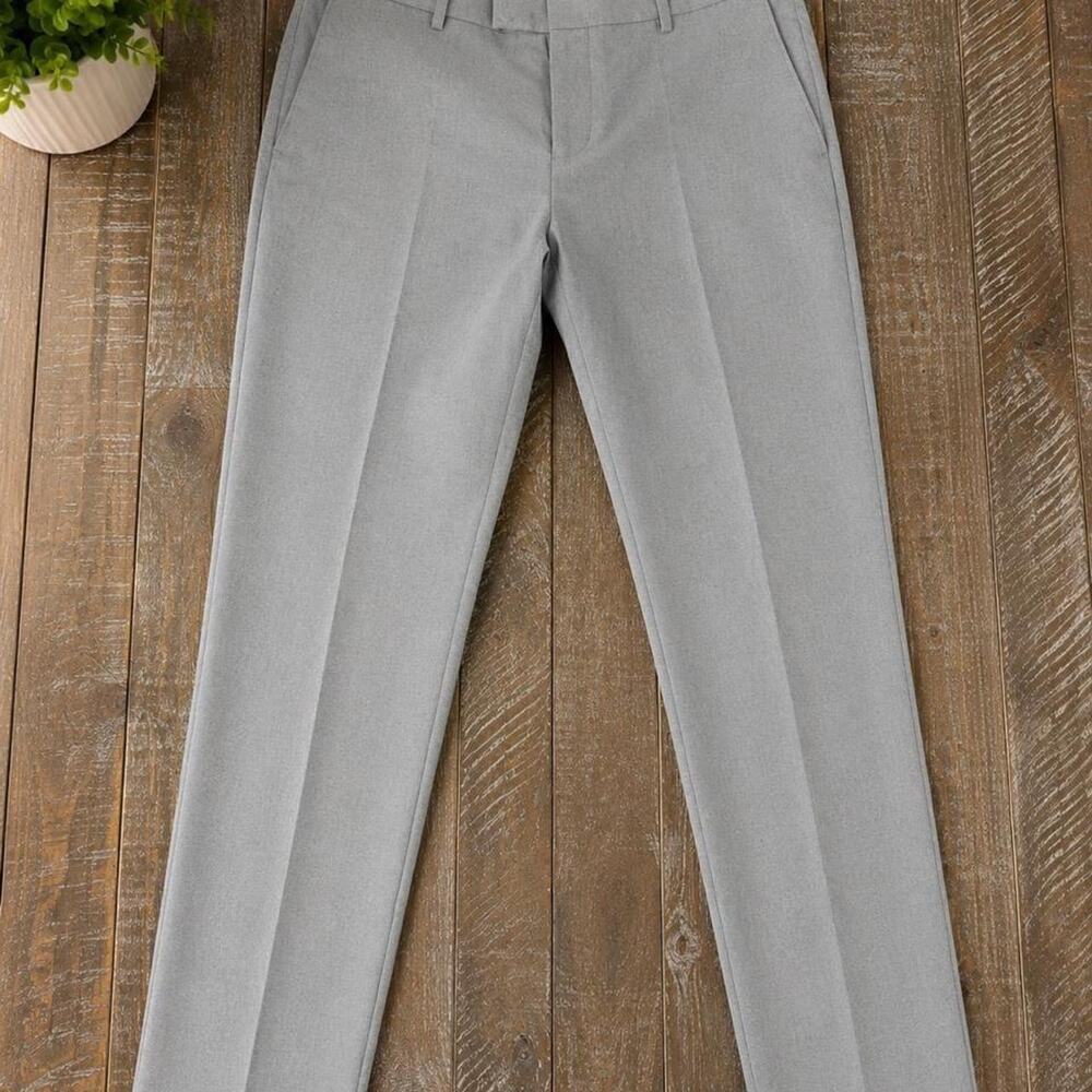River Island Men’s Light Grey Tailored Dress Trousers – Size 36W x 30L